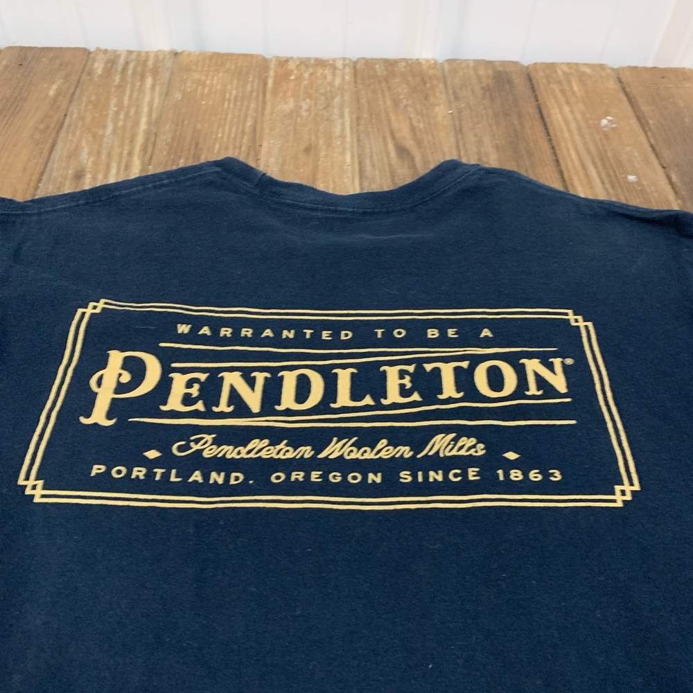 Pendleton Men's Navy Blue Tee with Gold Logo